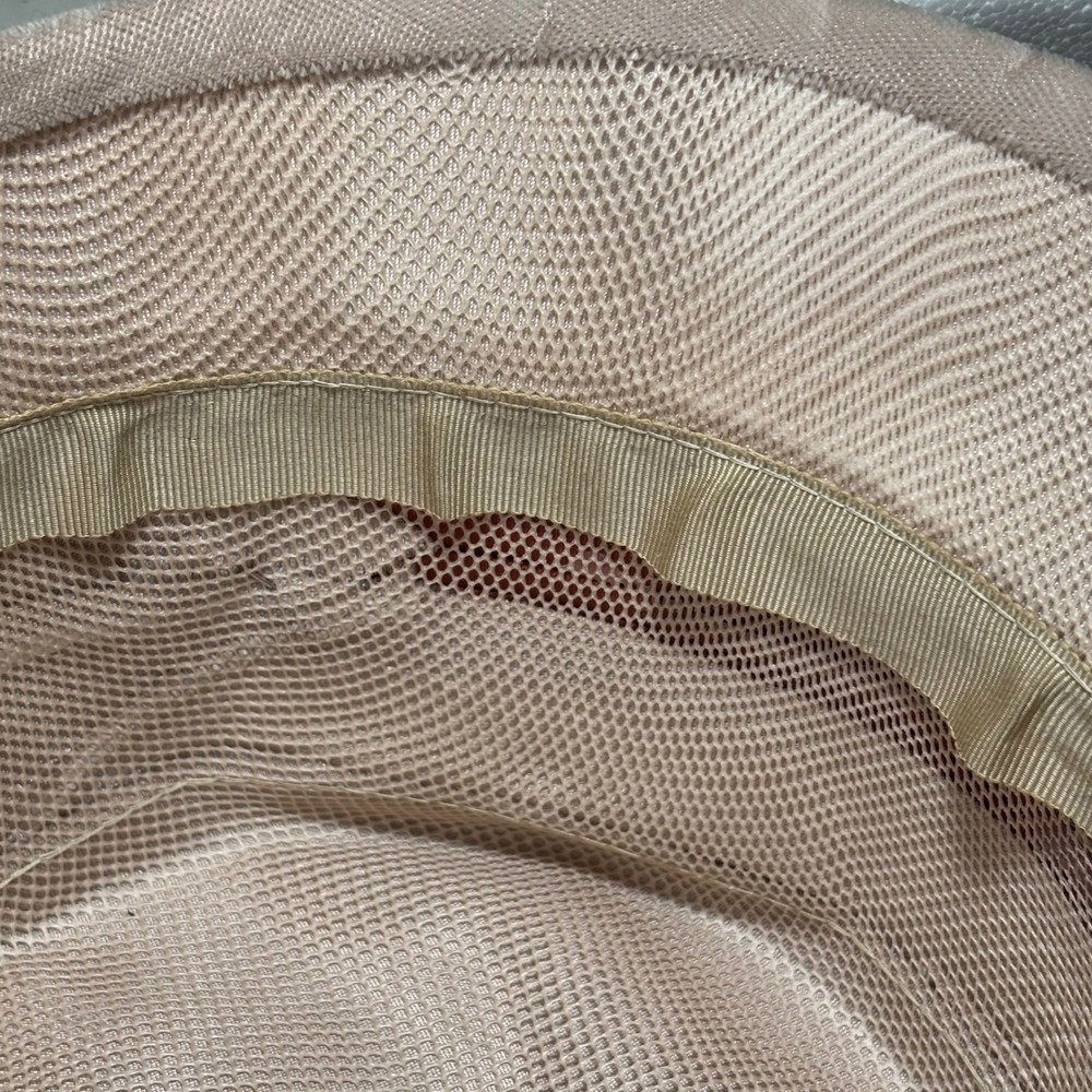 VTG Bucket Hat Cream Union Made Birdcage Veil Copper Satin Ribbon Band - Picture 7 of 15